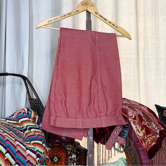 60s Red Denim Hiphuggers - Picture 5 of 8